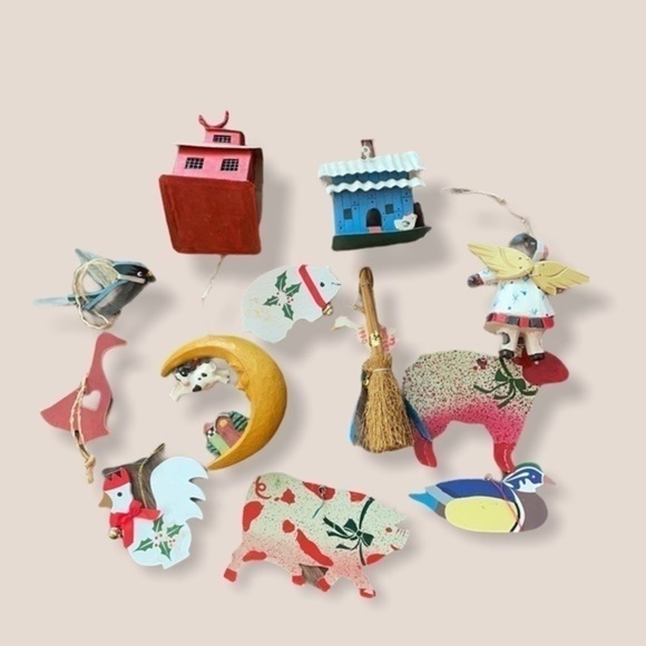 Christmas on the Farm Vintage animal ornaments 12 - Picture 1 of 14